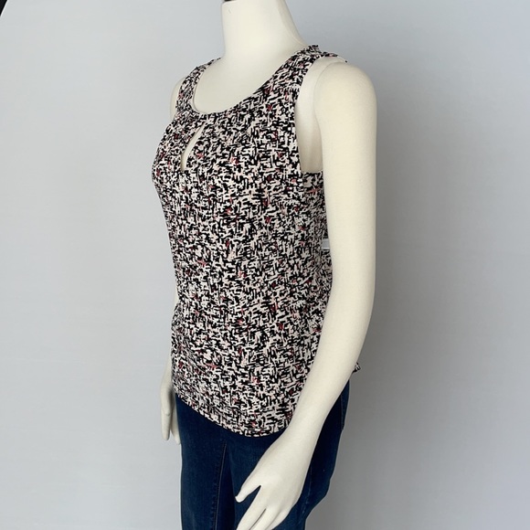 WHBM  Sleeveless Print Top Size Small Pink/Black - Picture 10 of 16